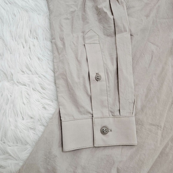 STAMPD Men's Tan Button Up 100% Cotton Long Sleeve Shirt. Size Medium - Picture 4 of 11